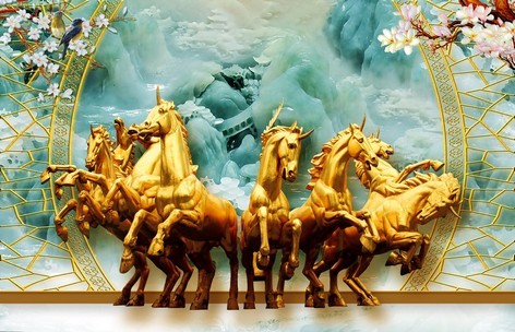 Tranh dán tường bát mã T321-002